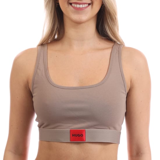 Dames Hugo Red Logo Label Bralette in Bruin - Image 1