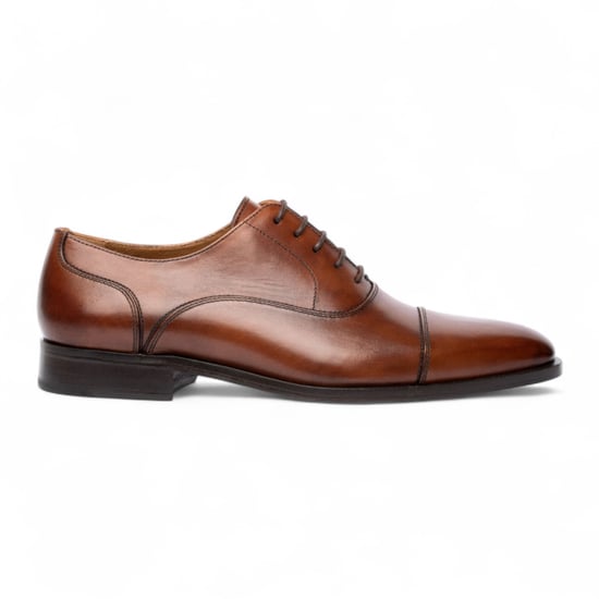 Chapman & Moore Heren Bruine Effen Leren Brogue Cap-Toe Oxford Schoenen - Image 1