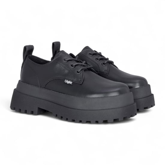 Buffalo Dames Zwarte Veterschoenen met Dikke Platforms - Pluto - Image 3