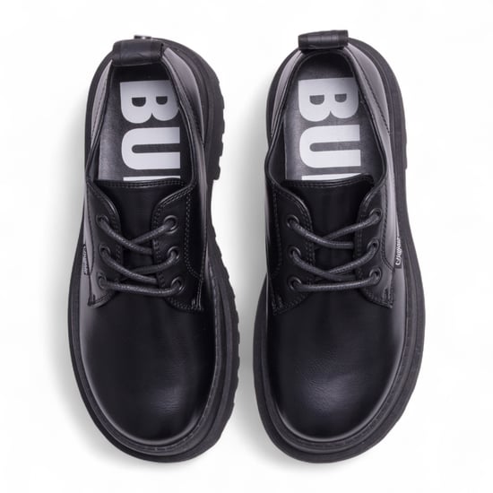 Buffalo Dames Zwarte Veterschoenen met Dikke Platforms - Pluto - Image 6