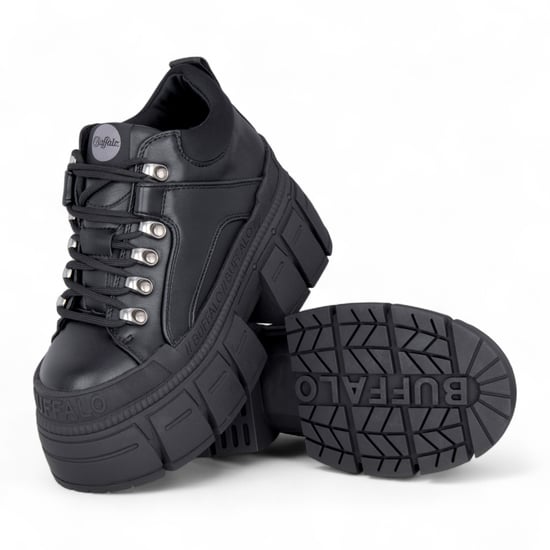 Buffalo Dames Chunky Platform Zwarte Gothic Enkellaarsjes - Gospher Hike-Lo - Image 4