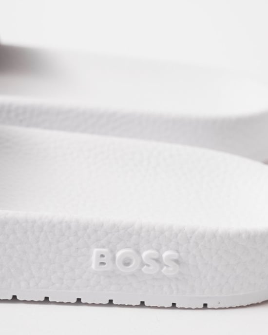Aryeh Met Groot Logo Detail Slippers in Wit - Image 3