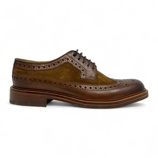 Chapman & Moore Heren Brogues Oxford Formele Schoenen van Mahonieleer in Bruin Suède - Image 1