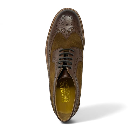 Chapman & Moore Heren Brogues Oxford Formele Schoenen van Mahonieleer in Bruin Suède - Image 4