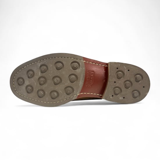 Chapman & Moore Heren Bruine Leren Marineblauwe Suède Brogues Oxford Formele Schoenen - Image 5