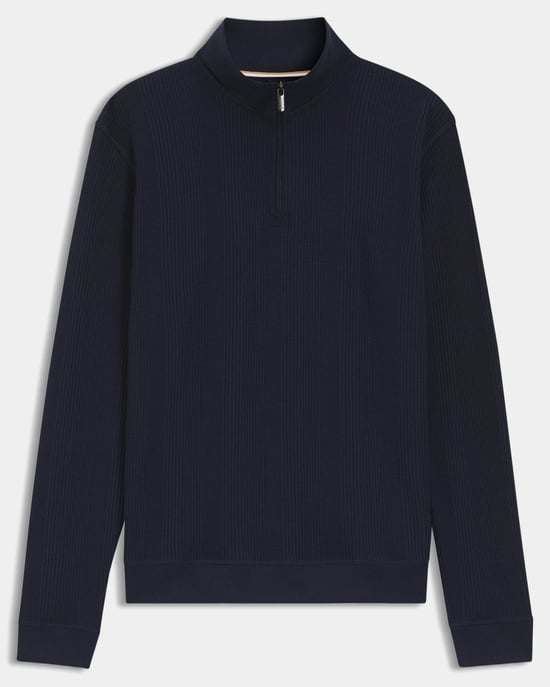 Structuur Loungewear Top in Donkerblauw - Image 3