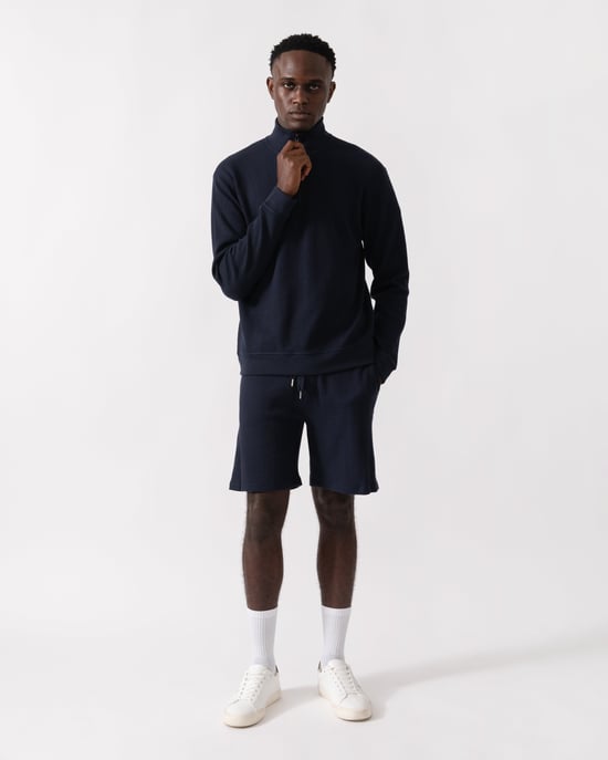 Structuur Loungewear Top in Donkerblauw - Image 5