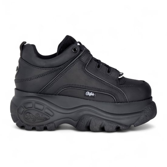 Buffalo Dames Zwarte Leren Chunky Platform Fashion Sneakers - 1339-14-2.0 - Image 1