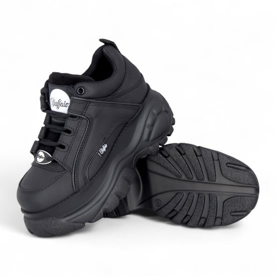 Buffalo Dames Zwarte Leren Chunky Platform Fashion Sneakers - 1339-14-2.0 - Image 4