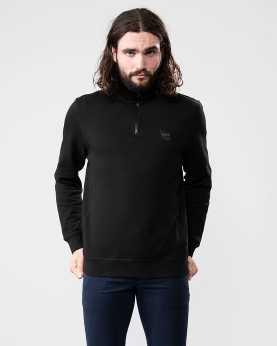 BOSS Logo Patch Duurzame Half-Zip Sweatshirt - Zwart - Image 5
