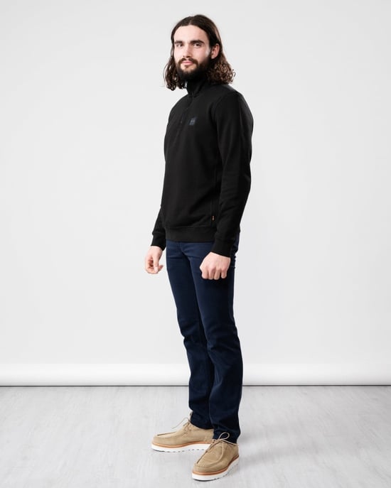 BOSS Logo Patch Duurzame Half-Zip Sweatshirt - Zwart - Image 6