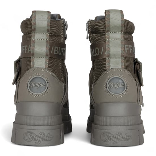 Buffalo Dames Khaki Chunky Platform Hoge Enkel Combat Boots - ASPHA-COM1 - Image 6