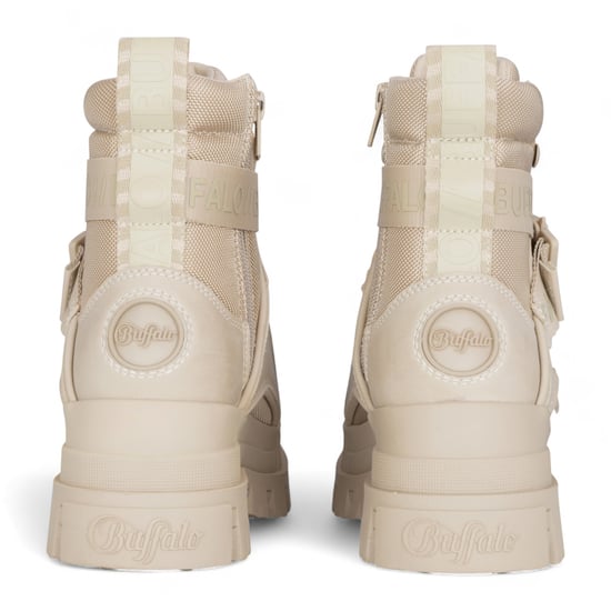 Buffalo Dames Beige Chunky Platform Hoge Enkel Combat Boots - ASPHA-COM1 - Image 6