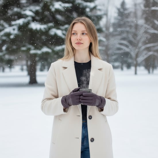 Dames winterhandschoenen met strikmotief in paars Italiaans leer en zachte wollen voering - Image 2