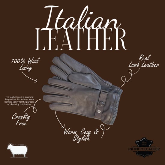 Herenhandschoenen van bruin Italiaans leer met warme wollen voering voor winterfietsen en casual rijden - Image 4