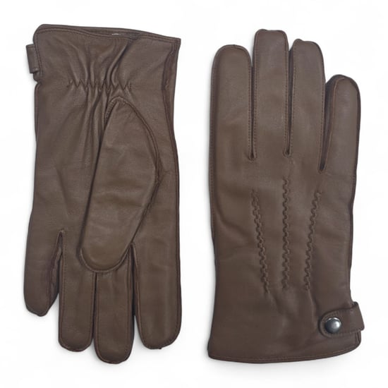 Herenhandschoenen van Italiaans leer met warme wolvoering voor de winter, geschikt voor fietsen en casual rijden - Image 1