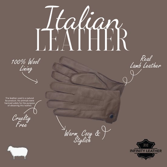 Herenhandschoenen van Italiaans leer met warme wolvoering voor de winter, geschikt voor fietsen en casual rijden - Image 4
