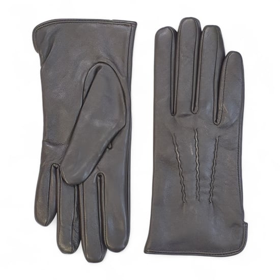 Dames winterhandschoenen met zachte wollen voering van Italiaans leer en steeklijnmotief - Image 1
