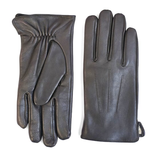 Herenhandschoenen van bruin Italiaans leer met warme wollen voering voor de winter, casual rijden - Image 1