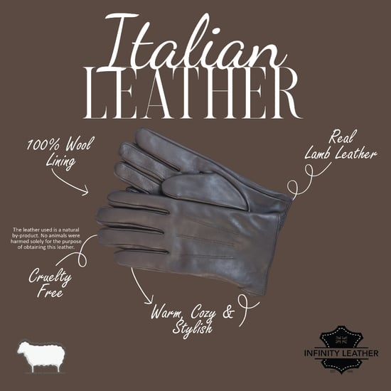 Herenhandschoenen van bruin Italiaans leer met warme wollen voering voor de winter, casual rijden - Image 4
