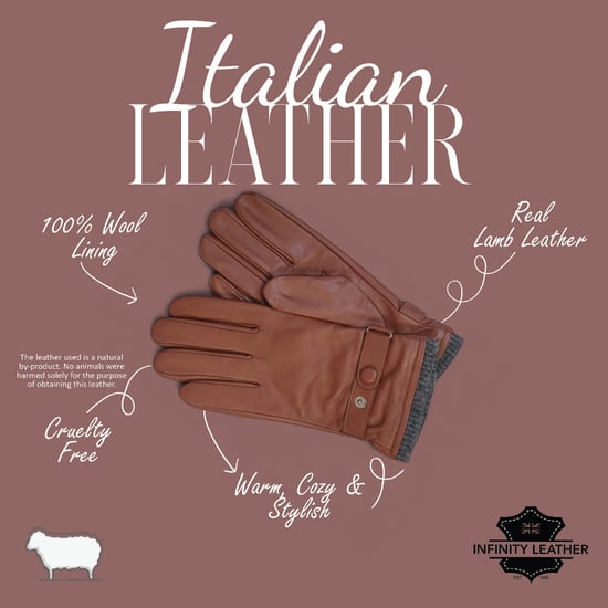 Herenhandschoenen van Italiaans leer met warme wollen voering voor winterfietsen en casual rijden - Image 4