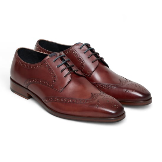 Antique Rogue Heren Burgundy Leren Oxford Derby Brogue - Luca - Image 3