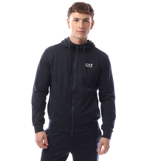 Heren Emporio Armani EA7 Core Identity Trainingspak met volledige rits in marineblauw - Image 3