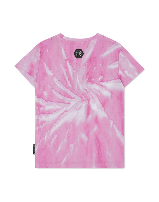 Tie-Dye T-Shirt Round Neck With Crystals Tattoo - Image 2