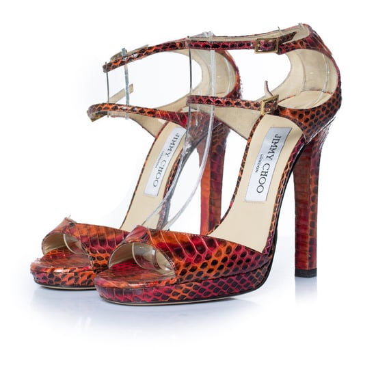 Jimmy Choo Python sandaal in oranje en roze - Image 1