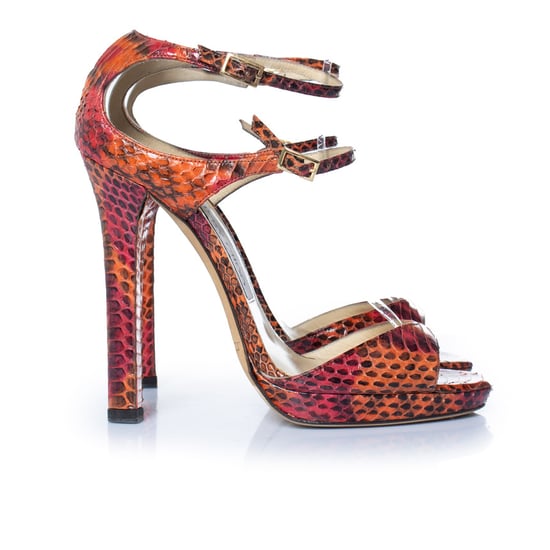 Jimmy Choo Python sandaal in oranje en roze - Image 3