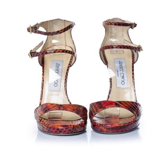 Jimmy Choo Python sandaal in oranje en roze - Image 4