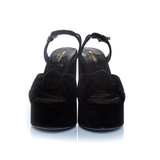 Saint Laurent Bianca 85 platform sandalen van ribvelours - Image 5
