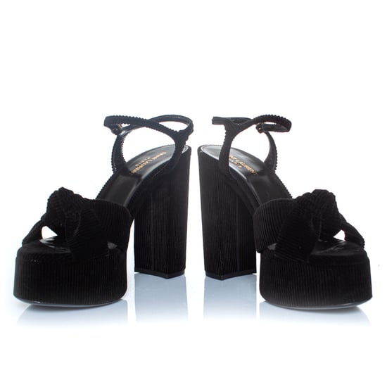 Saint Laurent Bianca 85 platform sandalen van ribvelours - Image 6