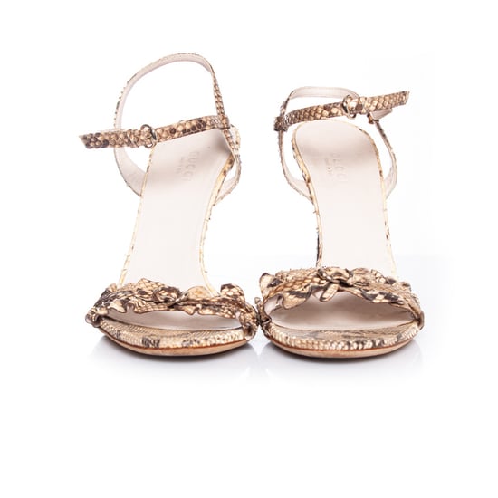 Gucci Neutral gekleurde python sandaal. - Image 2