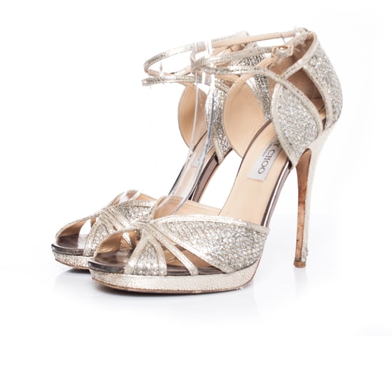 Jimmy Choo Glitter stoffen plateau sandalen. - Image 1