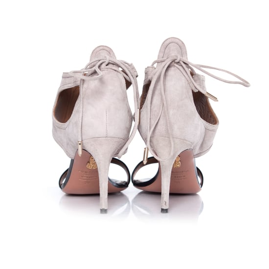 Aquazzura Beige suède en zwarte leren sandaal - Image 6