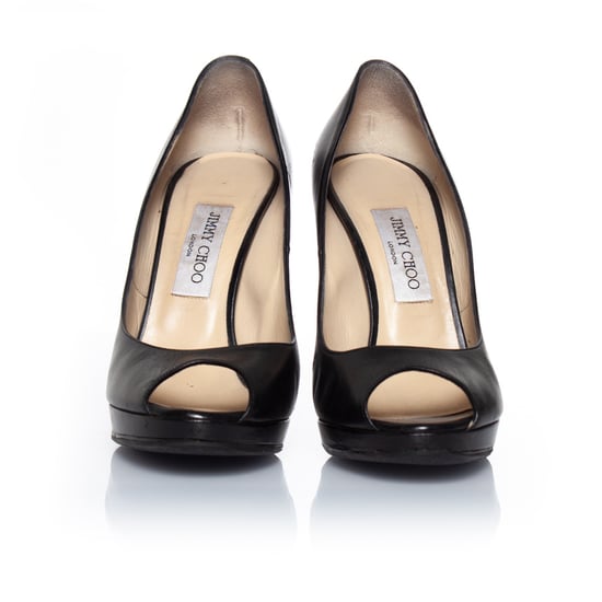 Jimmy Choo zwarte leren peeptoe pump - Image 3