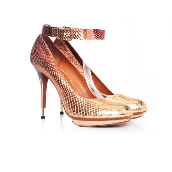 Lanvin Metallic python enkelband pumps - Image 6
