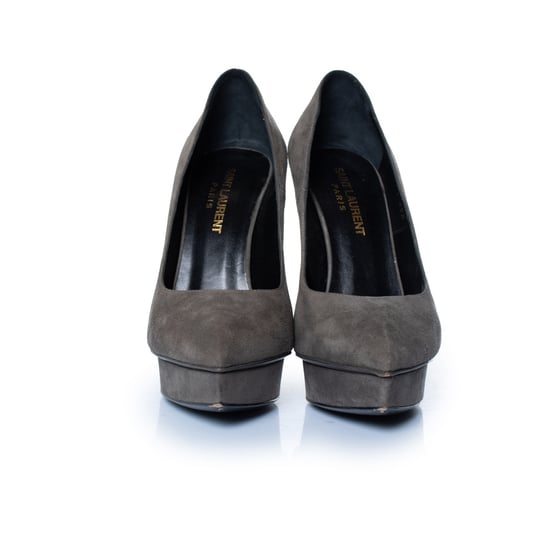 Saint Laurent Grijze suède janis pump - Image 2