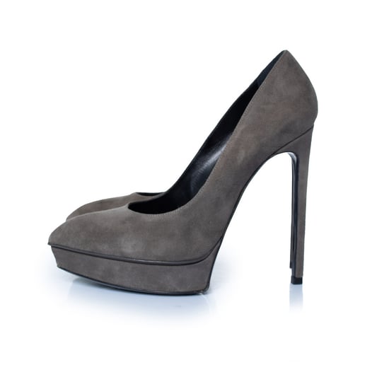 Saint Laurent Grijze suède janis pump - Image 3