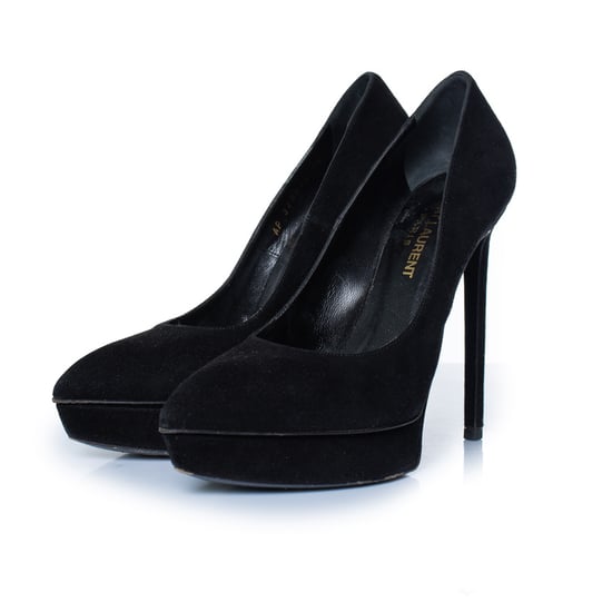 Saint Laurent Zwarte suède janis pump - Image 1