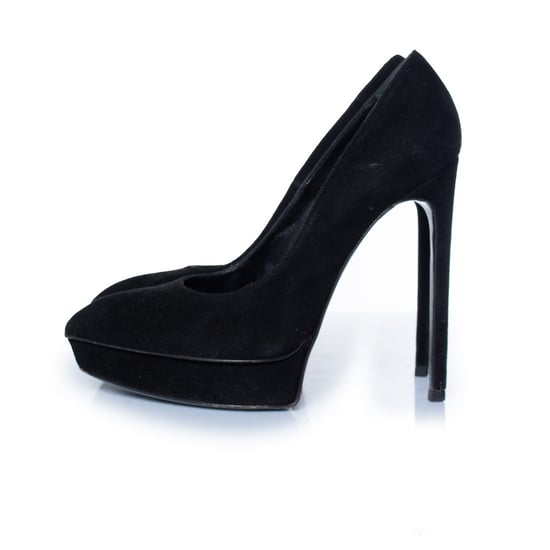 Saint Laurent Zwarte suède janis pump - Image 2