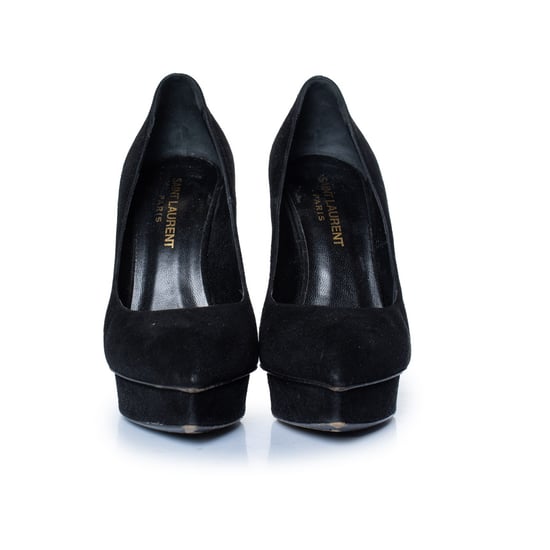 Saint Laurent Zwarte suède janis pump - Image 3