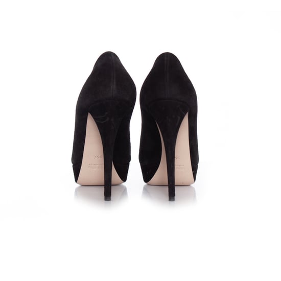 Miu Miu Zwarte suède plateau pumps. - Image 6