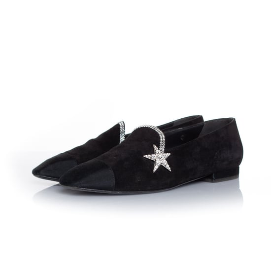 Chanel Zwarte suède komeetster loafer - Image 1