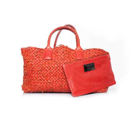 Bottega Veneta Rode cabas-tas met etui. - Image 2