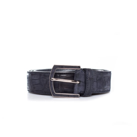 Loro Piana alligatorriem van blauw leer - Image 5