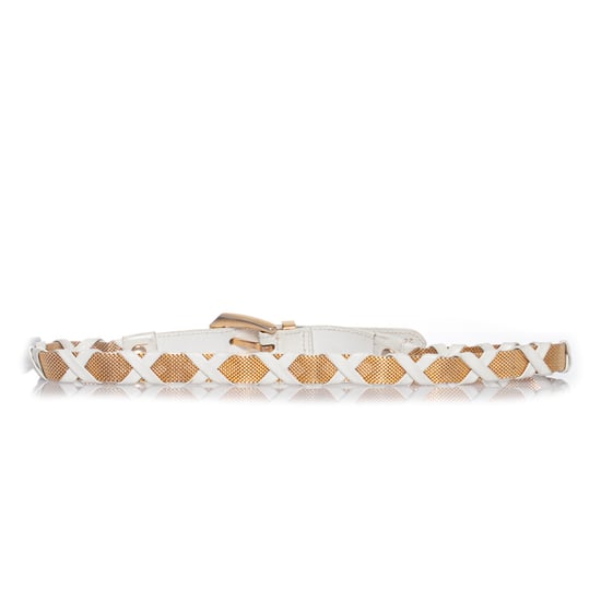 Gianni Versace Witte leren en metalen gevlochten riem - Image 2