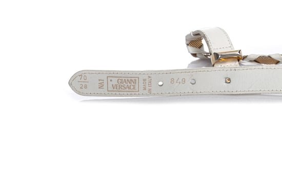 Gianni Versace Witte leren en metalen gevlochten riem - Image 5