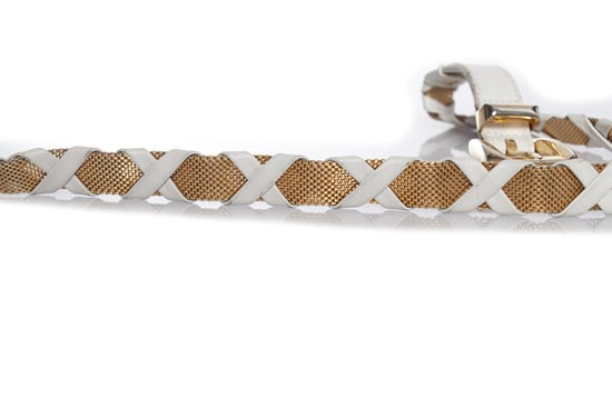 Gianni Versace Witte leren en metalen gevlochten riem - Image 6